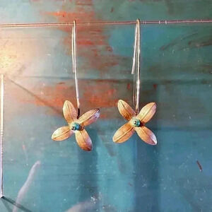 Jamie Cassavoy Sterling Silver and Turquoise Drop Earrings